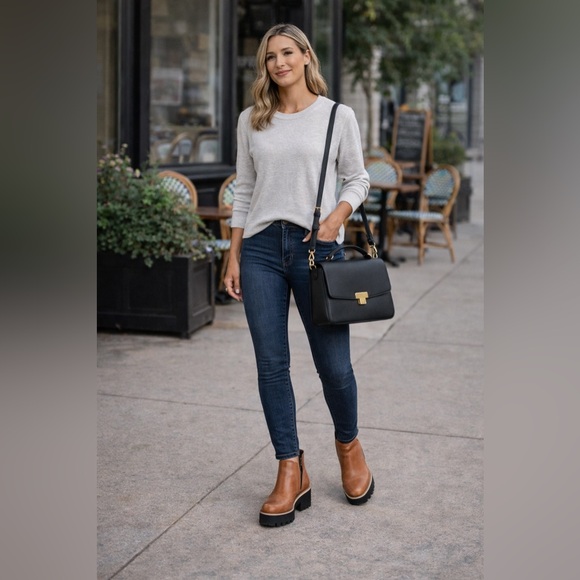 Anthropologie “All Black” Women's Brown Ankle Booties NWOT - Picture 2 of 9